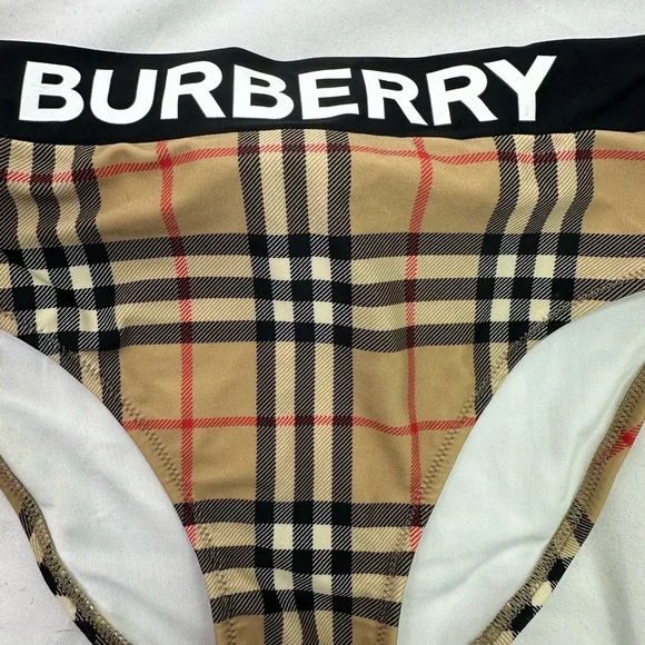 Burberry Beige and Black Logo  Bikini Set 14y - Picture 4 of 7